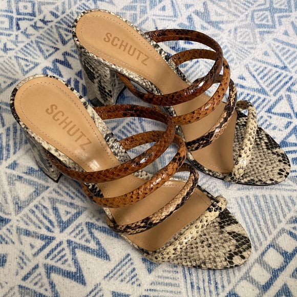 SCHUTZ Multicolor Snakeskin Heels - Picture 6 of 6